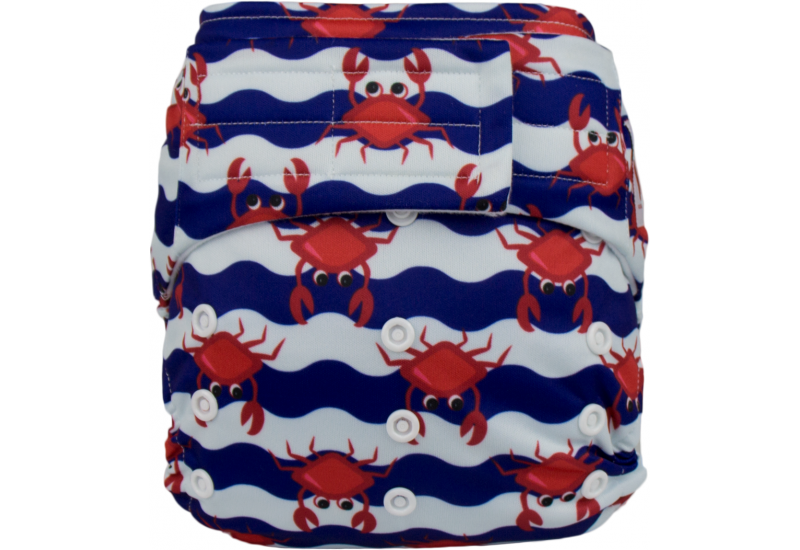 Elf diaper- Couche à poche-Ensemble de luxe- Craby crabe-velcro